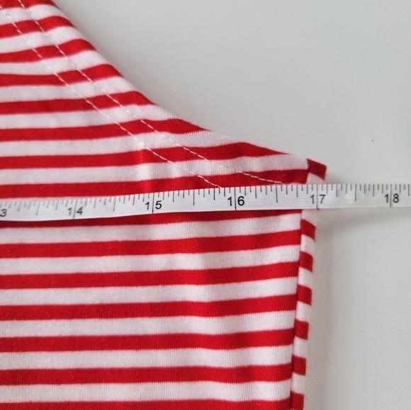 Red White Stripe Halter Wrap Dress Size Medium - Picture 8 of 9
